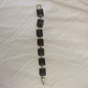 Black and Silver Geometric Link Bracelet - Women Accessories